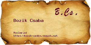 Bozik Csaba névjegykártya